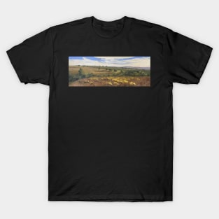 Yellow Wildflower Prairie Oil on Canvas T-Shirt